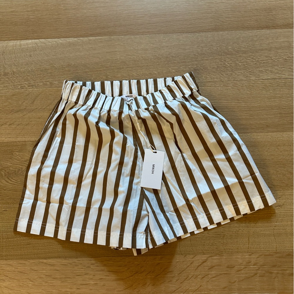 Mikoh Brown and White Striped Women's Shorts